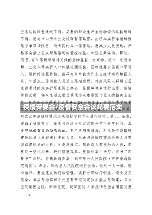 疫情安委会/疫情安全会议纪要范文-第2张图片