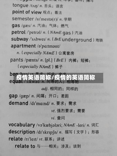 疫情英语简称/疫情的英语简称