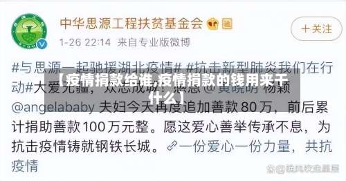【疫情捐款给谁,疫情捐款的钱用来干什么】