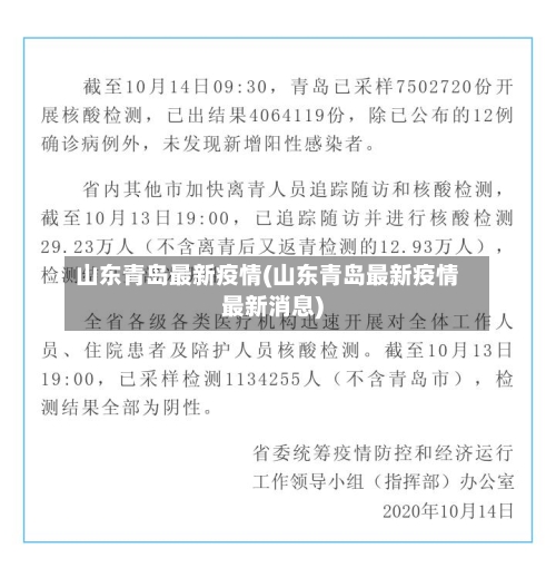 山东青岛最新疫情(山东青岛最新疫情最新消息)-第2张图片