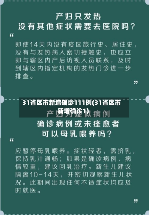 31省区市新增确诊111例(31省区市新增确诊1)
