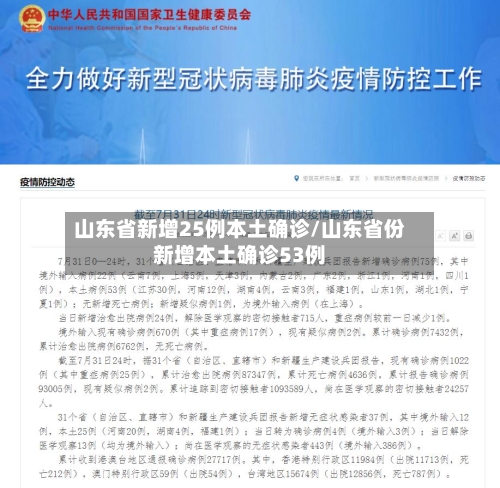 山东省新增25例本土确诊/山东省份新增本土确诊53例