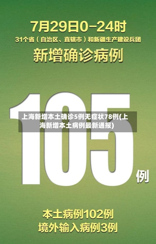上海新增本土确诊5例无症状78例(上海新增本土病例最新通报)