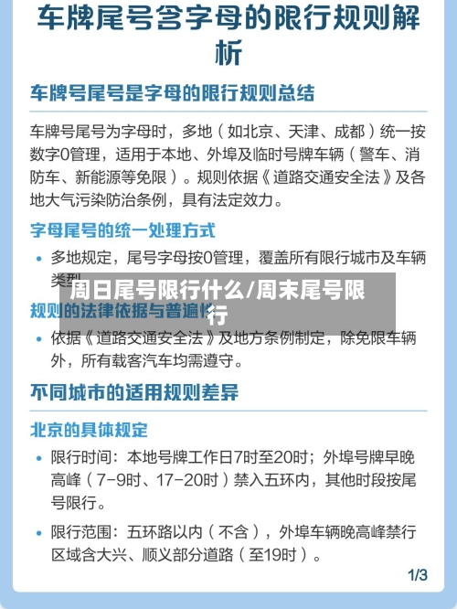 周日尾号限行什么/周末尾号限行-第2张图片