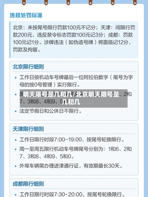 明天限号是几和几/北京明天限号是几和几